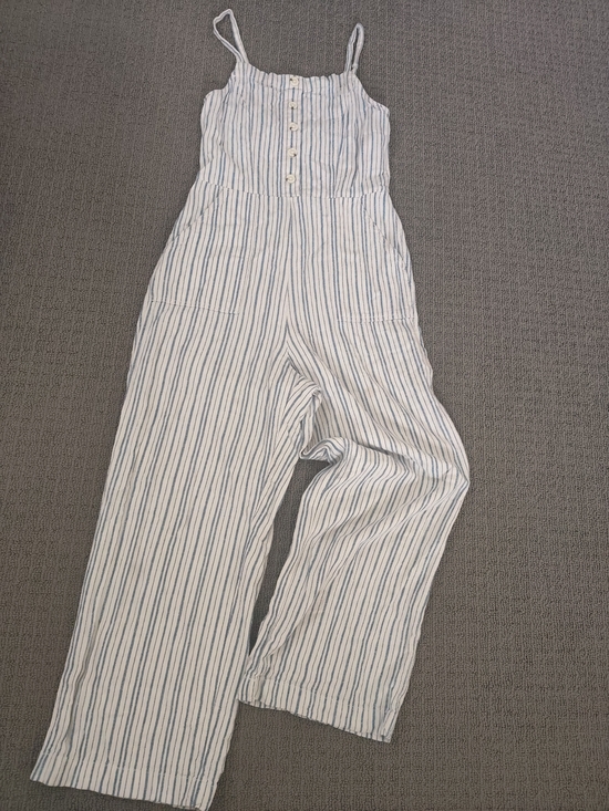 Old Navy Pants - Old Navy Blue & White Striped Sleeveless Jumpsuit
